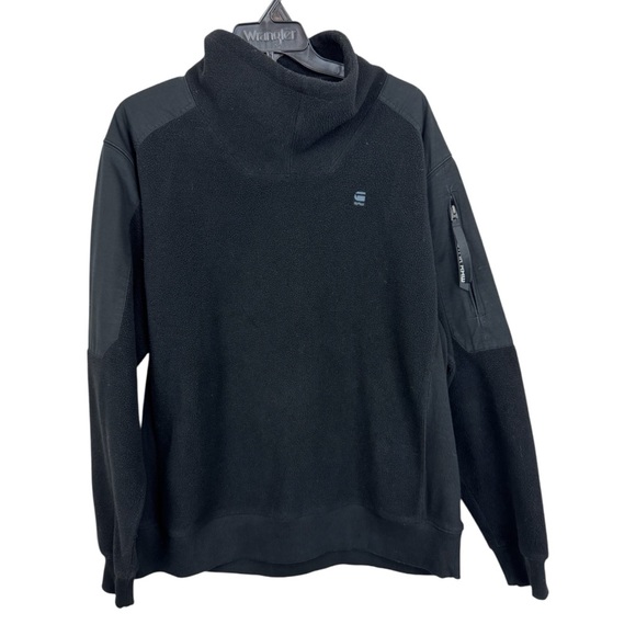 G Star Raw Mens XL Black Fleece Mock Neck Pullover Sweatshirt - Picture 1 of 7